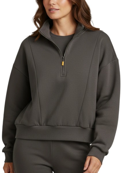 5W Wl Denil Yog1-9 5pr Antrasit Kadın Sweatshirt