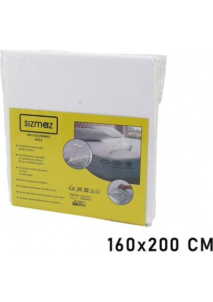 Çift Kişilik Yatak Koruyucu Sıvı Geçirmez Alez 160X200CM Hava Alır Antibakteriyel Antialerjik (5324) fiyatları