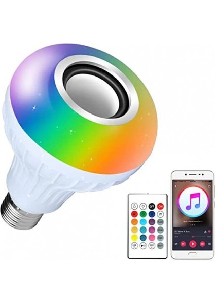 Bluetooth Hoparlör Akıllı LED Ampul Lamba (5324)
