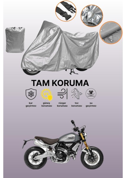 Gri Ducati Scrambler 1100 Special Uyumlu Motosiklet Brandası, Koruyucu Örtü, Motor Branda
