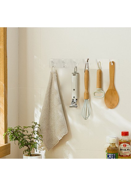 6'lı Şeffaf Askılık Kendinden Yapışkanlı Pratik Kapı Duvar Banyo Askısı fiyatları