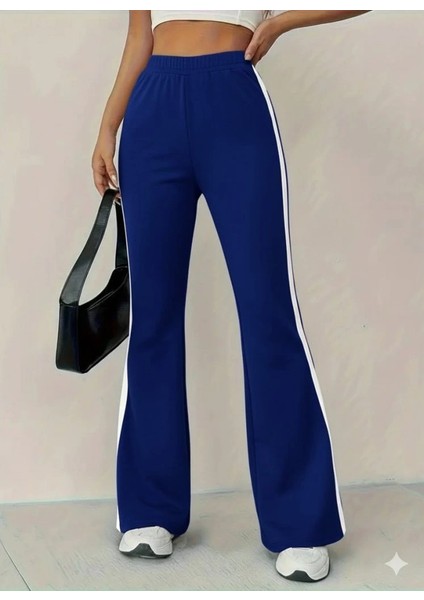 Mdb Kadın Yüksek Bel Ispanyol Paçalı Yanlardan Şerit Detaylı Dalgıç Tayt Pantolon modelleri