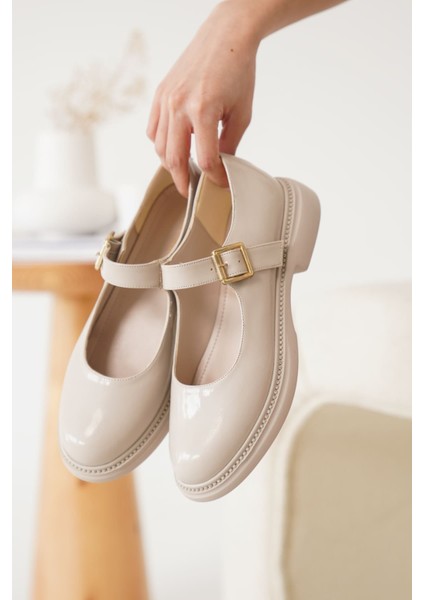 Anairb Bej Rugan Toka Detaylı Mary Jane Ayakkabı fiyatları