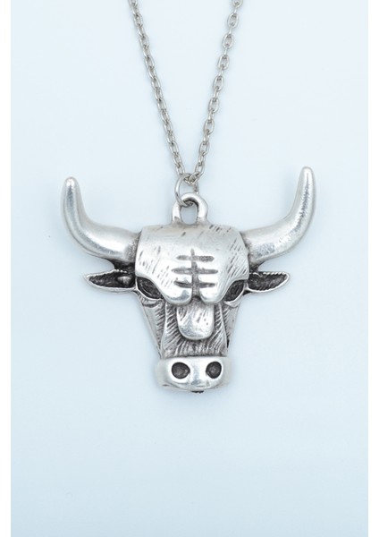 Boğa Gümüş Kaplama Düz Zincir Kolye