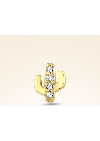 0,04 Karat Pırlanta Taşlı Kaktüs Piercing