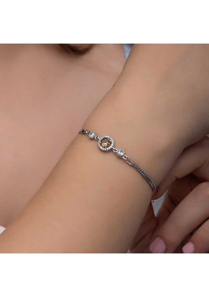 ​Gümüş Yuvarlak Zultanit Taşlı Kadın Bileklik modelleri