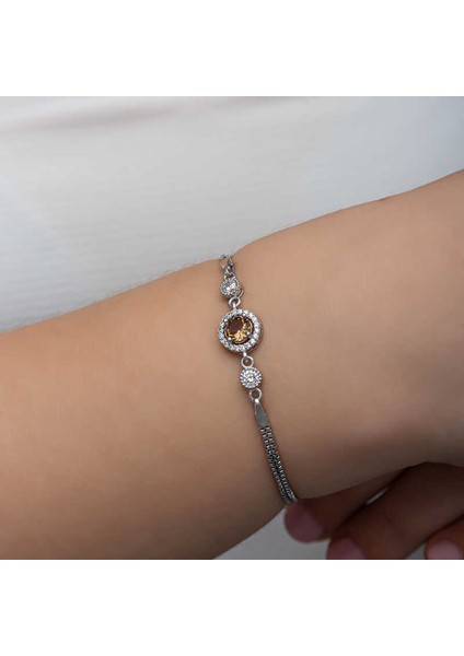 ​Gümüş Yuvarlak Zultanit Taşlı Kadın Bileklik indirimleri