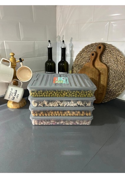 Buzdolabı Düzenleyici Buzdolabı Saklama Kabı Buzluk Kabı 2400 ml ( 4 Adet ) modelleri