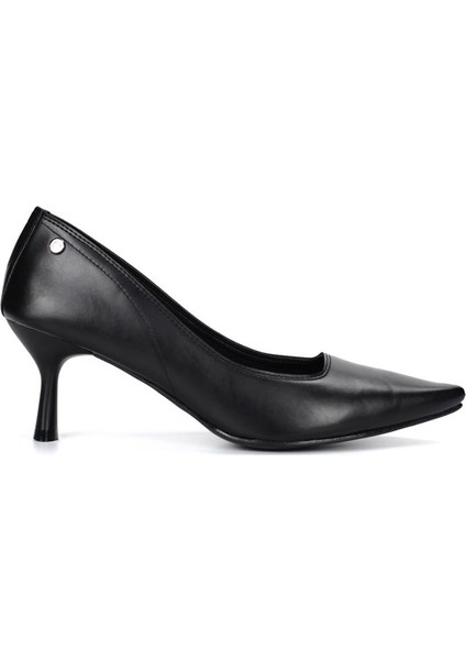 Abbey Siyah Cilt Orta Topuklu (6 Cm) Klasik Topuklu Ayakkabı modelleri