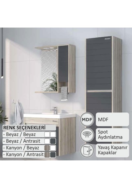 Vesta Banyo Dolabı 80 cm (Boy Dolabı Dahil Değildir.) fiyatları