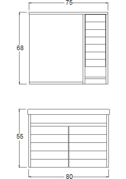 Vesta Banyo Dolabı 80 cm (Boy Dolabı Dahil Değildir.) modelleri