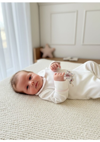 Kız Bebek Çiçekli 6 Parça Yenidoğan Set %100 Pamuk Tulum Battaniye Şapka Yastık Puset Örtü Eldiven fiyatları