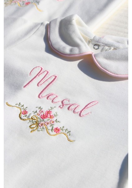 Kız Bebek Çiçekli 6 Parça Yenidoğan Set %100 Pamuk Tulum Battaniye Şapka Yastık Puset Örtü Eldiven fırsatları