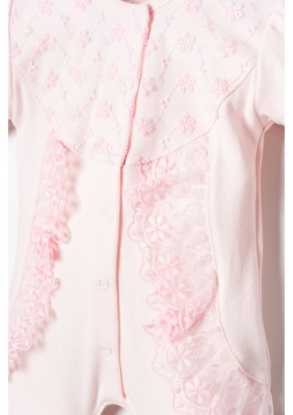 Kız Bebek Mevlütlük Tulum Bandanalı Dantelli