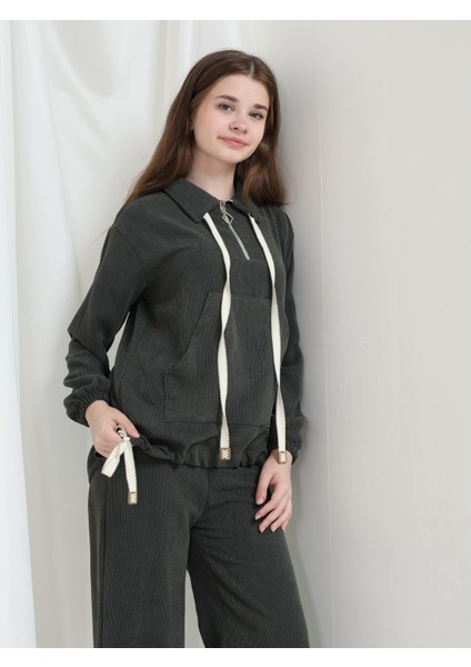 Aria Kız Çocuk Kadife Takım Füme indirimleri