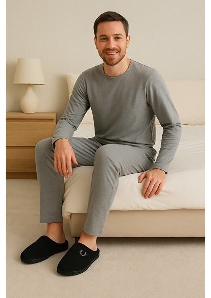 Erkek Kışlık Hafif Rahat Kürklü Tüylü Fitilli Ev Terlik