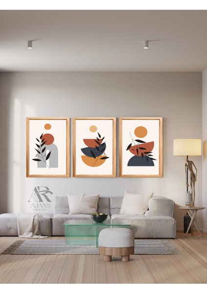 Sıcak Tonlarında Soyut Bahar Dekoratif Mdf Tablo