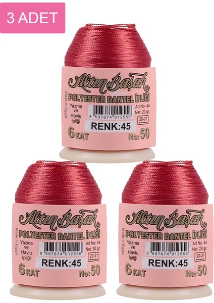 3 Adet Altınbaşak Oya ve Dantel Ipi 20 gr - Royaleks - No: 045