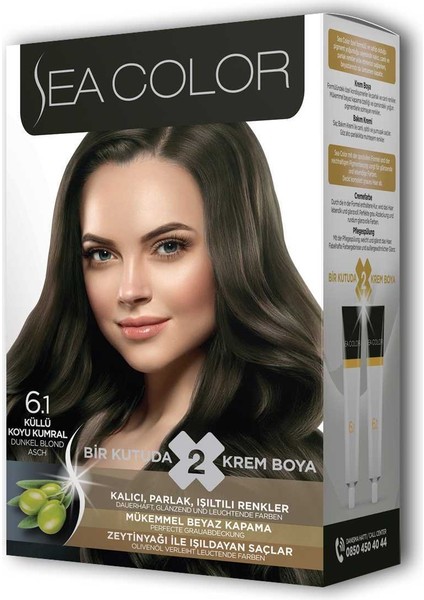 2x2 Tüp Krem Saç Boyası Seti Küllü Koyu Kumral No:6.1 modelleri