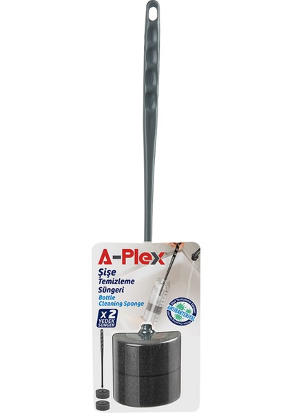 A Plex Şişe Temizleme Süngeri + 1 Yedek 2 Adet