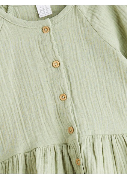 Bisiklet Yaka Kız Bebek Müslin Gömlek ve PANTOLON_8684690929531 modelleri