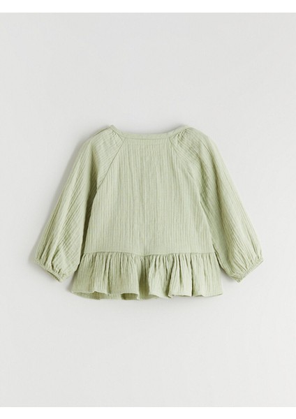 Bisiklet Yaka Kız Bebek Müslin Gömlek ve PANTOLON_8684690929531 fırsatları