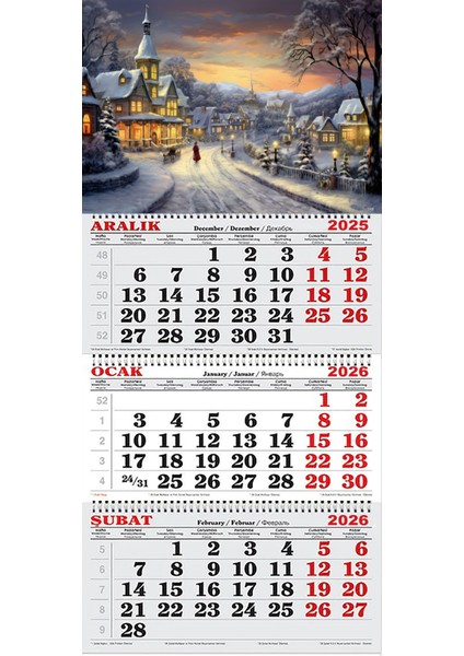 2026 Yılı Gemici-Kasabada Kış ve Ev Işıkları