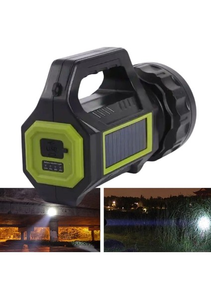 Şarjlı LED El Feneri 10W Taşınabilir Acil Durum Ası USB Şarjlı & Yan Cob Işıklı fırsatları