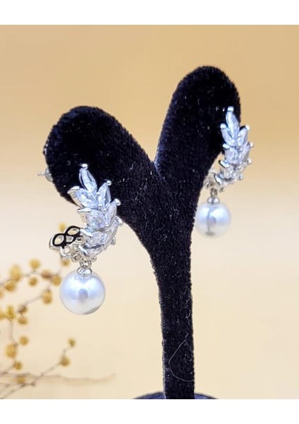 Serena Inci Yaprak Silver Küpe modelleri