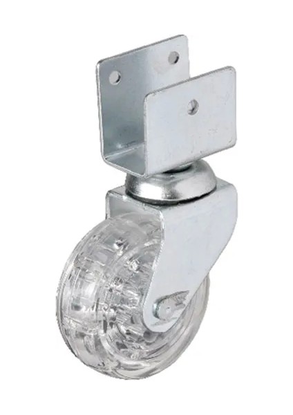 328 - 50X20 mm Şeffaf Makaralı Kısa U Tablalı Teker 4 Adet - Lisinya