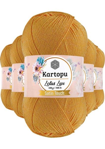 5 Adet Lotus Lux Bikini Büstiyer Bluz Simli Örgü Ipi K318 Koyu Sarı