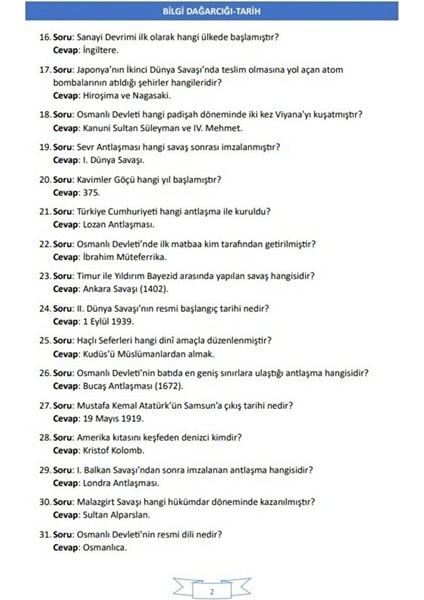 Bilgi Yarışmalarına Hazırlık Soru Bankası (2500 Soru) fiyatları