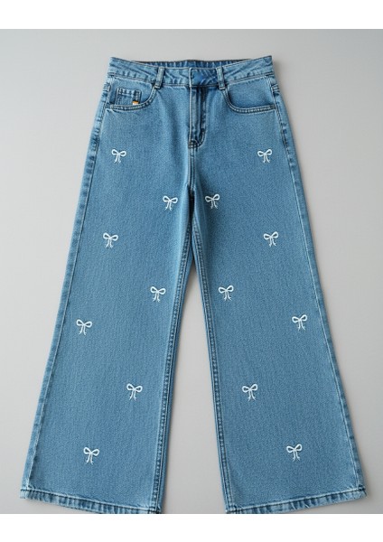 Beyaz Kurdeleli Pantolon Kot Kız Çocuk fiyatları