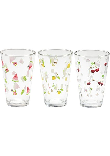 3 Adet Rakle Frutta Meşrubat Bardağı 3'lü 395 cc