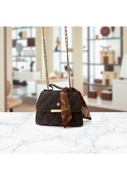 Fularlı Kapitone Kadın El ve Omuz Çantası