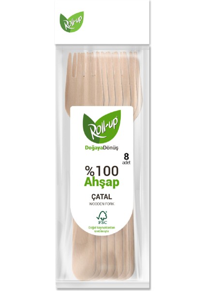 Doğaya Dönüş Ahşap Çatal 8'li 3 Adet