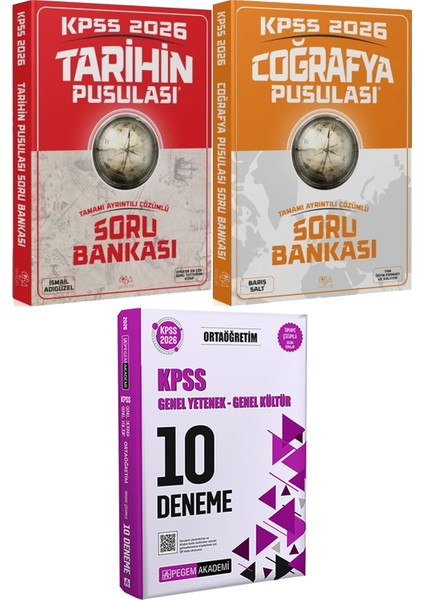 2026 Kpss Tarihin Coğrafya Pusulası Soru Bankası - 2026 Kpss Ortaöğretim Çözümlü 10 Deneme