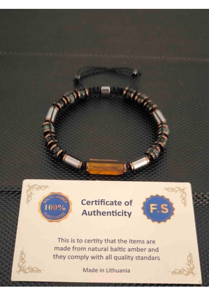 Septeryan-Baltık Damla Kehribar Doğaltaş Bileklik Takı Aksesuar Erkek Bileklik