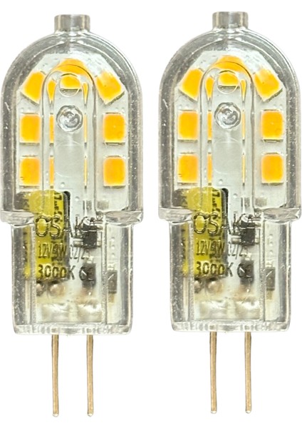 (2 adet) OSAKA 12VOLT 3W Sarı Işık (3000K) G4 Duylu LED Kapsül Ampul