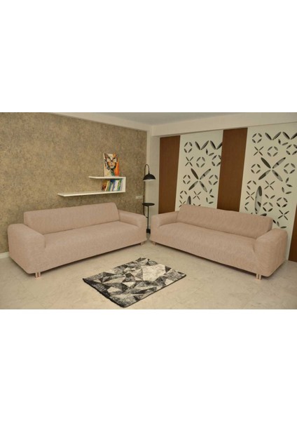 Koltuk Örtüsü Giydirmeli 3+3+1+1 Jakar Likralı Kakao fiyatları