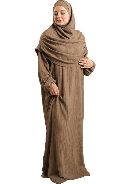 Vizon Iki Parça Namaz Elbisesi Dokuma Kendinden Desenli 2502_10 fiyatları