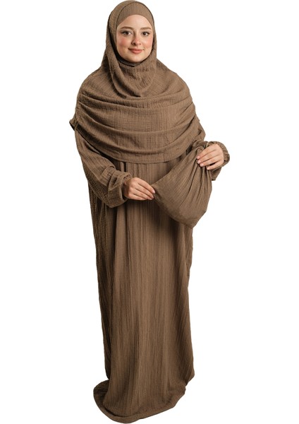 Vizon Iki Parça Namaz Elbisesi Dokuma Kendinden Desenli 2502_10 modelleri