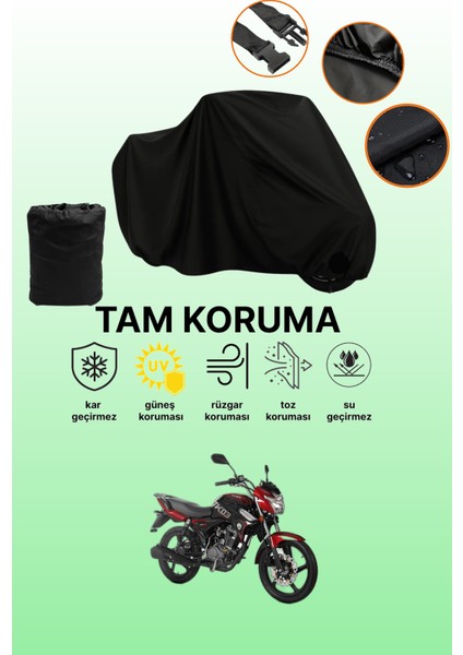 Siyah Kuba Tk 03 Uyumlu Motor Branda, Koruyucu Örtü, Motosiklet Brandası