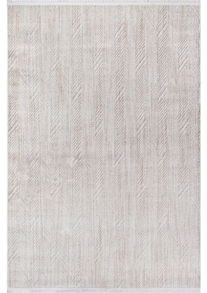 Yalın Modern Dokuma Halı Kaymaz Tabanlı Yıkanabilir Salon ve Oturma Odası Halısı 5577 Krem