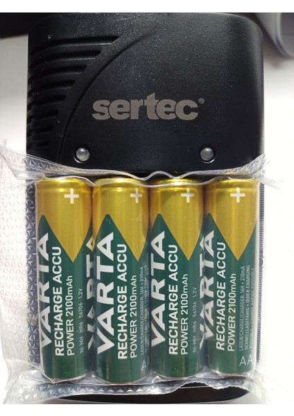4 Adet Şarjlı 2100MAH Aa Kalem Pilpromo Paket +Sertec STC-9V Aa-Aaa Otomatik-Hızlı Pil Şarj Cihazı fiyatları