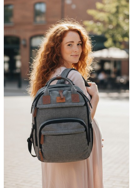 Anne Bebek Bakım Sırt Çantası Alt Açma Matı ve Anahtarlık Hediyeli