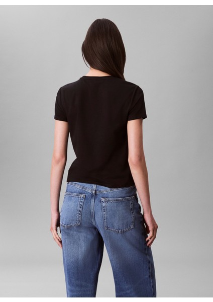 Yuvarlak Yaka Düz Siyah Kadın T-Shirt LV044C216GUB1 indirimleri