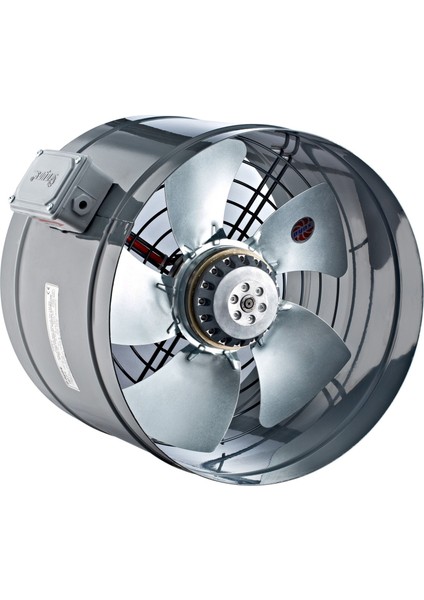 Ayas 25 cm Çap YBA-250-2K-M 2750 D/d 220/230 Volt Monofaze Yuvarlak Kanal Tipi Aksiyel Fan