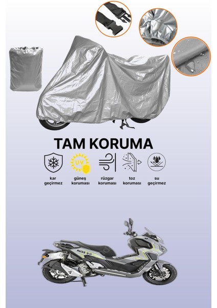 Gri Mondial 250 Ressivo Uyumlu Motosiklet Brandası, Koruyucu Örtü, Motor Branda