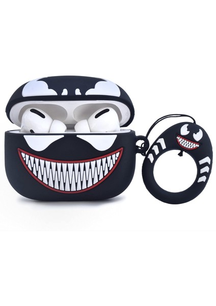 Airpods Pro 3. Nesil Uyumlu Sevimli Siyah Venom Figürlü Darbe Önleyici Kulaklık Koruma Kılıfı modelleri